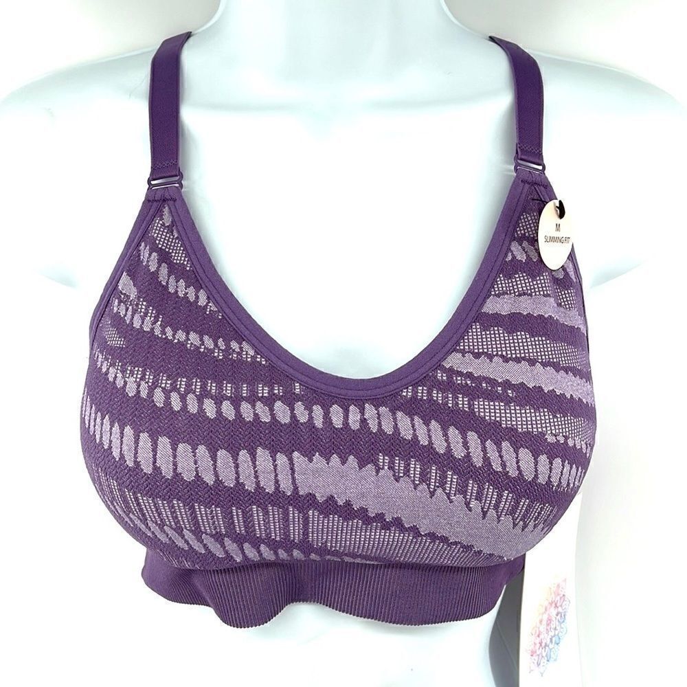 Bella Movement purple lilac lavender sports bra slimming fit NEW NWT small soft